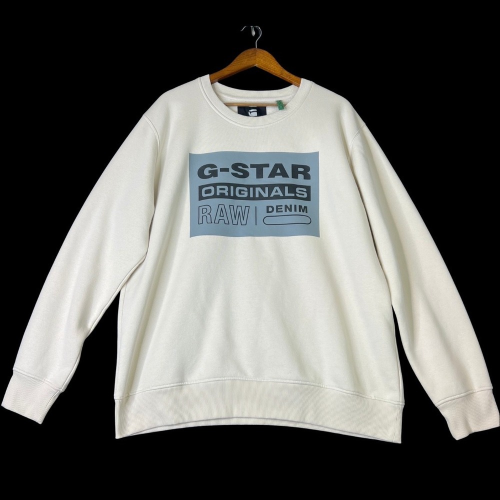 G-Star Raw Originals Graphic Sweatshirt Mens XXL‎ Off White D20403-A971-1603